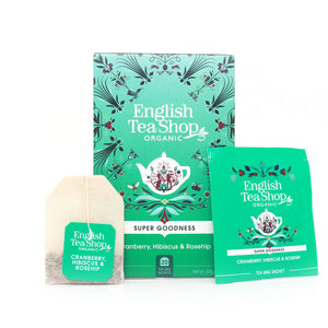 English Tea Shop Organic Tea 'Super Goodness' - Cranberry, Hibiscus & Rosehip 20 Tea Bags