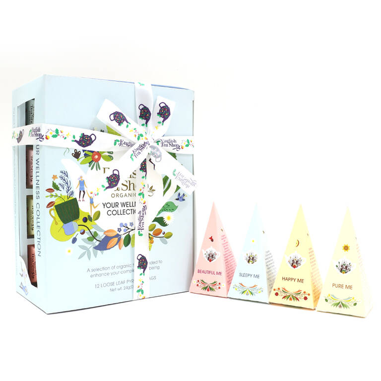 English Tea Shop Wellness Tea Gift Box 12 Loose Pyramid Tea Bags (6x2 Flavours)